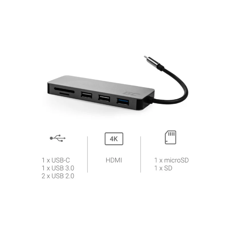Green Cell Docking Station HUB USB-C 4K DEX - Image 3