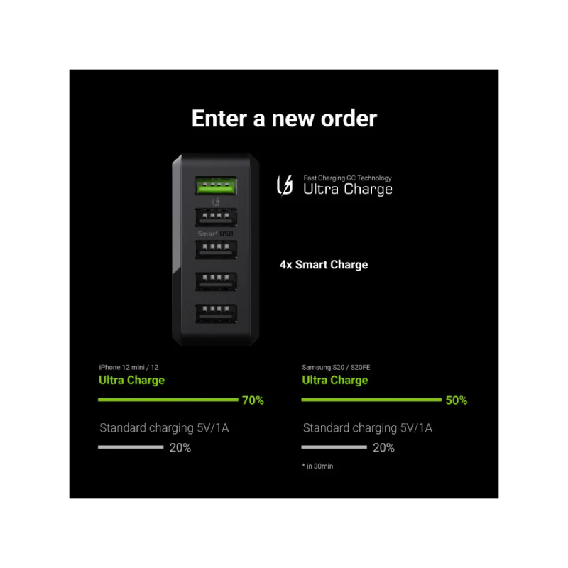 Green Cell GC ChargeSource 5 5xUSB 52W with Ultra Charge and Smart Charge - Image 3