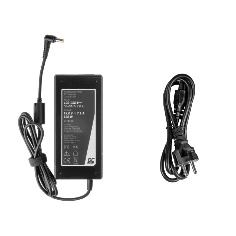 Green Cell PRO Charger / AC Adapter 19V 7.1A 135W for Acer Aspire Nitro V15 VN7-571G VN7-572G VN7-591G VN7-592G - Image 3