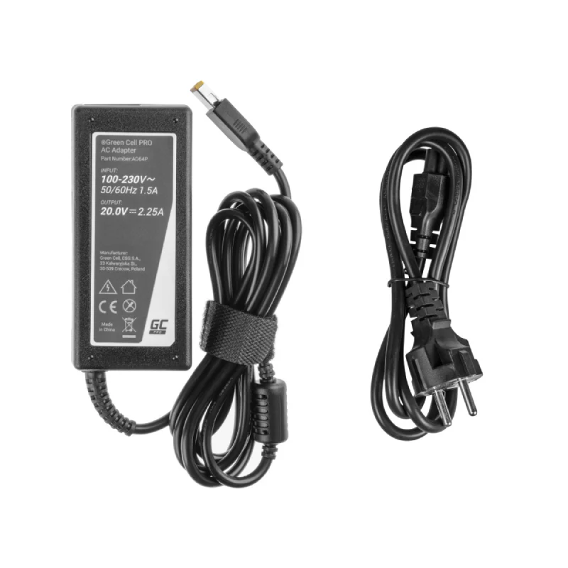 Green Cell PRO Charger / AC Adapter 20V 2.25A 45W for Lenovo G40-30 G50-30 V110-15IAP V130-15IGM Yoga 300-11IBR ThinkPad X240 - Image 4