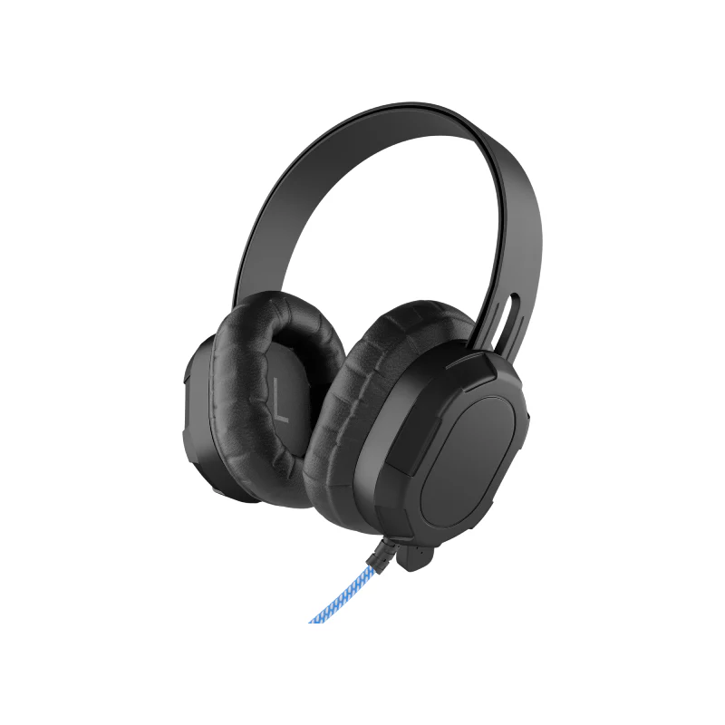 MaxCases Extreme Headset w/braided cable, inline volume control and built-in microphone w/USB-C connector (Black)