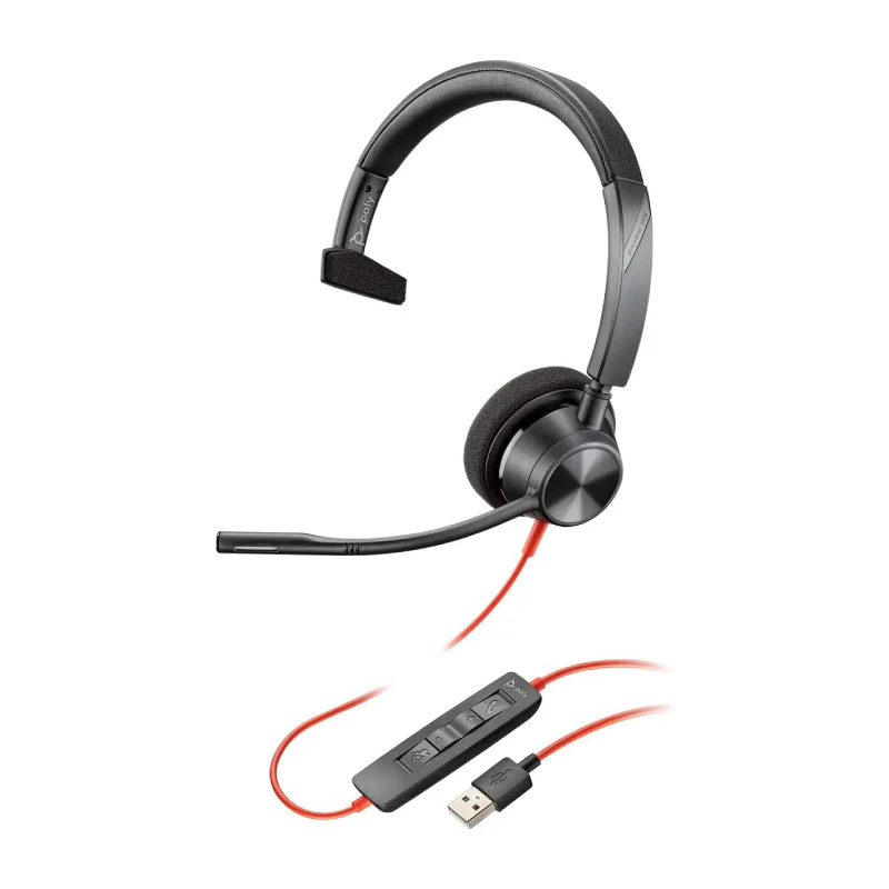 POLY 3310 Headset Wired Head-band Calls/Music USB Type-A Black