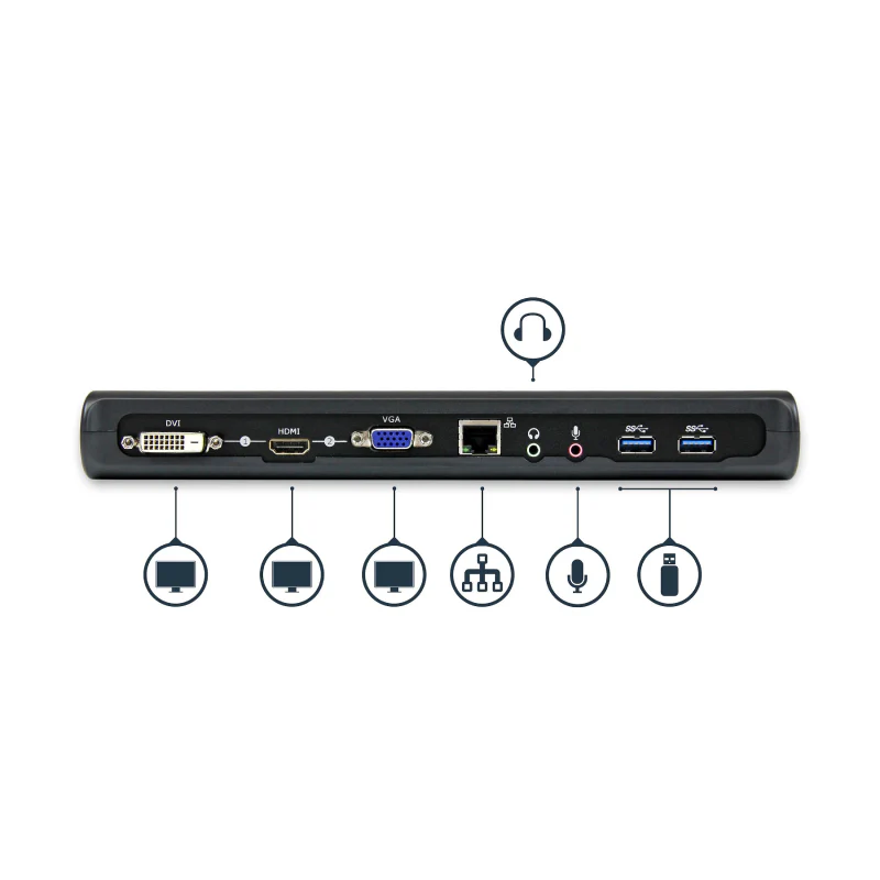 StarTech.com Dual-Monitor USB 3.0 Docking Station with HDMI & DVI/VGA - Image 3